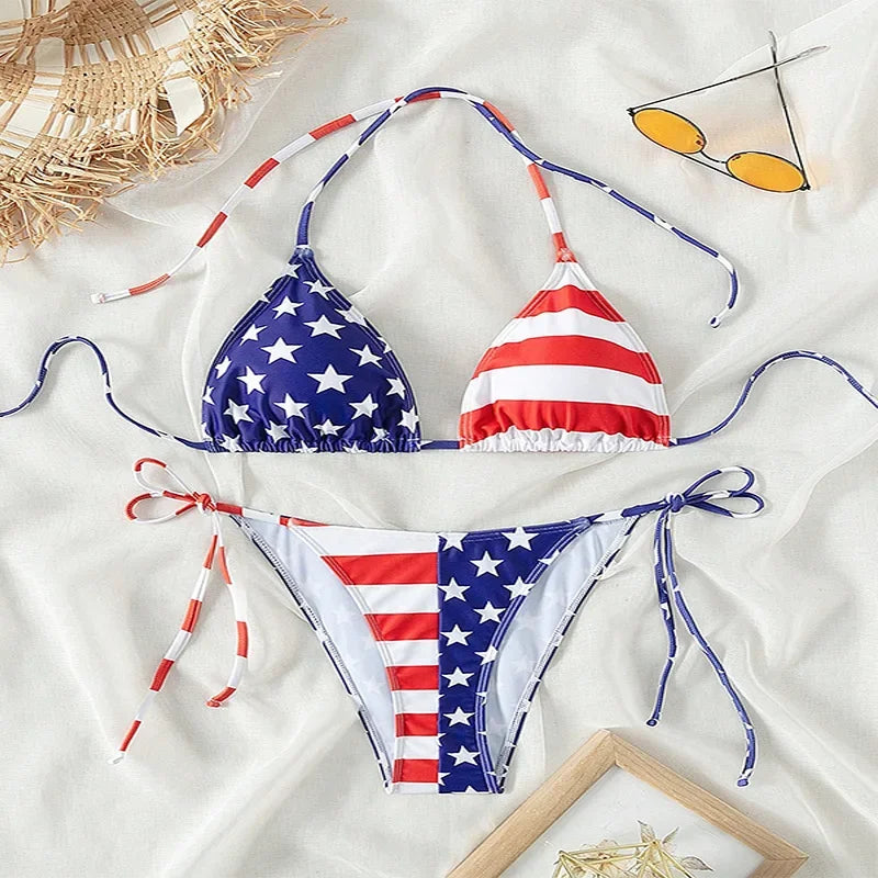 American flag 2 pc bikini