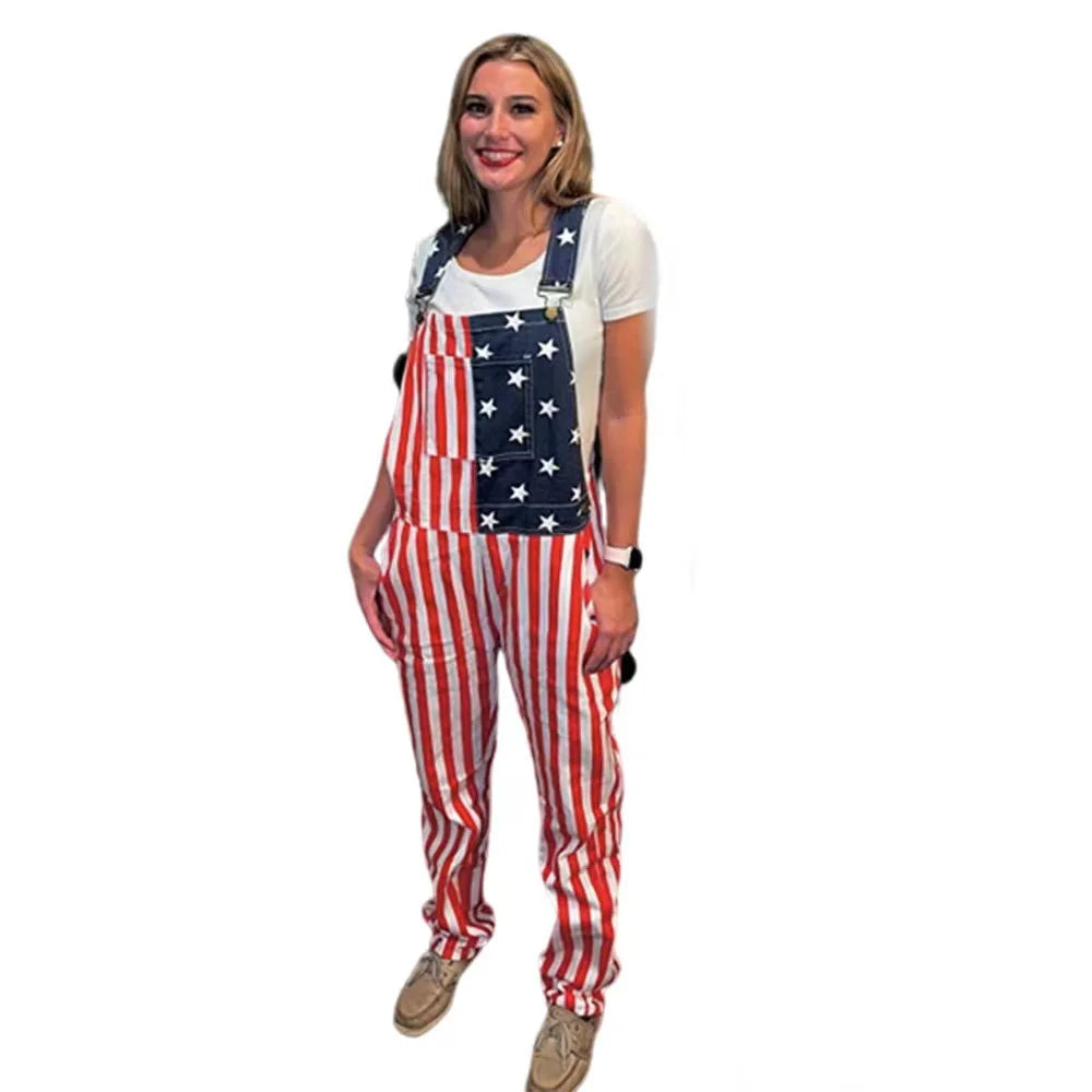 American flag overalls