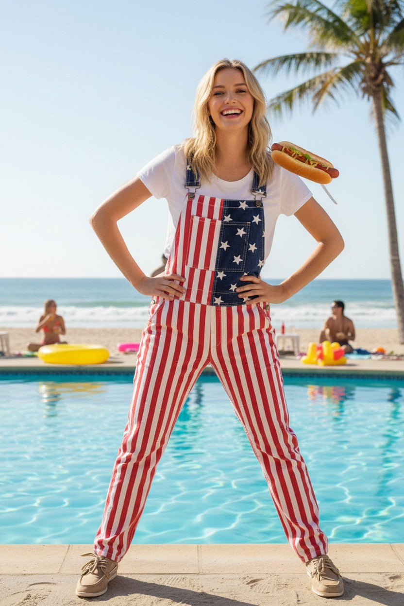 American flag overalls